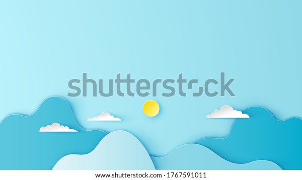 Illustration Mountain Scenery Cloud Aerial View Stock Vector (Royalty ...