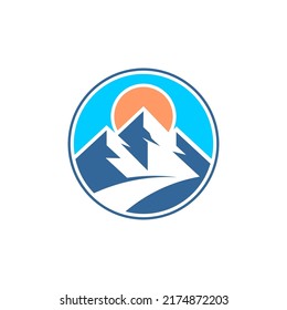 Illustration of a mountain that can be used for logo templates and prints.