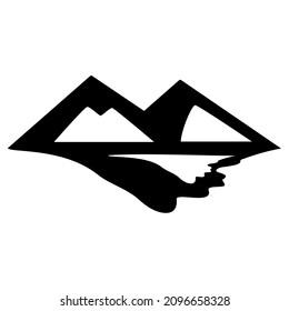 illustration of  mountain vector black white