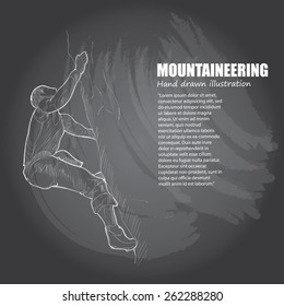 Illustration of  Mountaineering. Hand drawn.