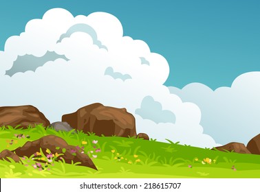 illustration of mountains landscape background vector