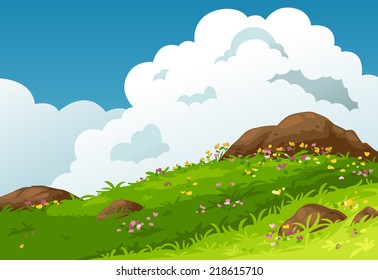 illustration of mountains landscape background vector