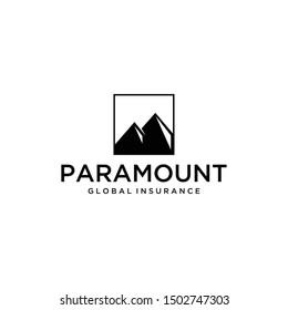 Illustration of mountains made abstract geometric looks unique and modern logo design outdoors