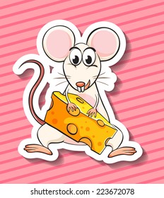 Illustration of a mouse and cheese