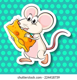 Illustration of a mouse with cheese