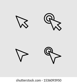 Illustration Mouse click cursor collection Vector Set, Line Cursor for your website and application Simple Design