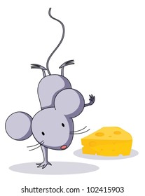 Illustration of a mouse doing a handstand