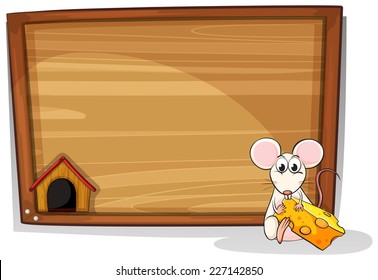 illustration of a mouse eating cheese