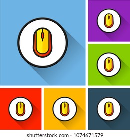 Illustration of mouse icons with long shadow