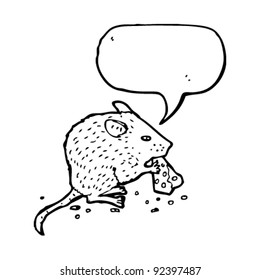 illustration of a mouse nibbling cheese