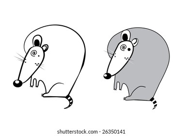 illustration of mouse, small mice, grey
