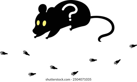 illustration of mouse tracks (footprints)