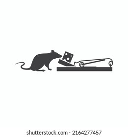 illustration of mouse trap, vector art.