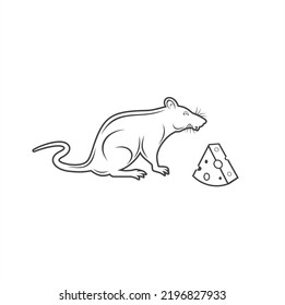 illustration of mouse, type of rodent, vector art.