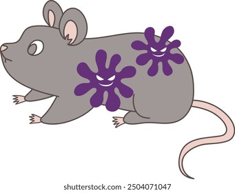 illustration of a mouse with a virus