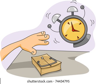 Illustration of a Mousetrap Placed Near the Alarm Clock