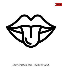 illustration of mouth line icon 