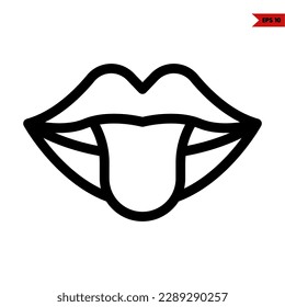 illustration of mouth line icon 