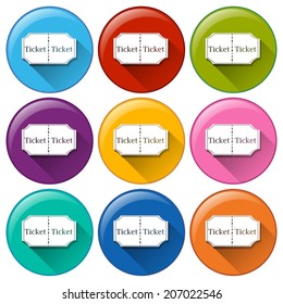 Illustration of the movie ticket icons on a white background