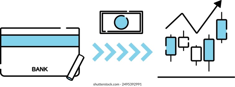 Illustration of moving funds from savings to investment