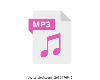 Ilustração do ícone de arquivo de extensão MP3.