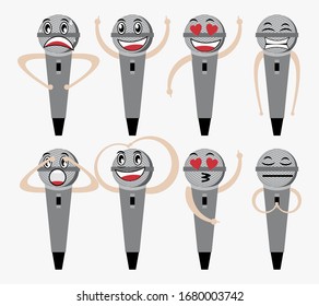 illustration of Mr. Microphone for icon and mascot 