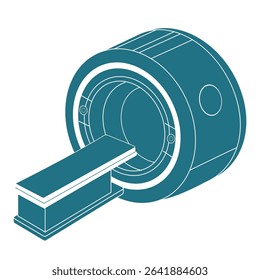 illustration of MRI scanner medical equipment for diagonisis medical research and disease detection