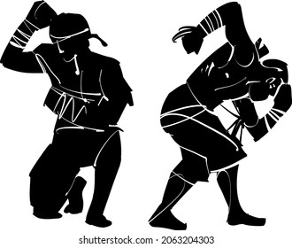 Illustration of a Muay Thai Fighter Kicking