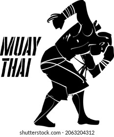 Illustration of a Muay Thai Fighter Kicking