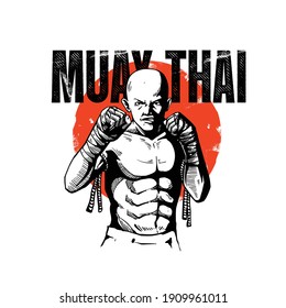 illustration of muay thai martial arts