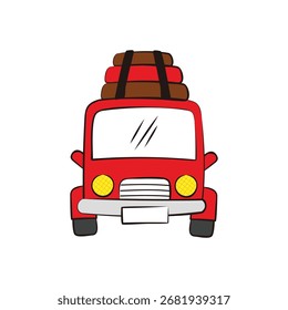 Ilustração para Mudik, tradição indonésia de Eid al-Fitr ou carro na estação de férias
