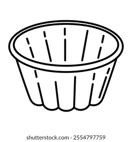 Ilustração de estanho de muffin. Objeto de padaria estilizado para cozinhar receita e menu.