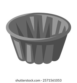 Ilustração de estanho de muffin. Objeto de padaria estilizado para cozinhar receita e menu.