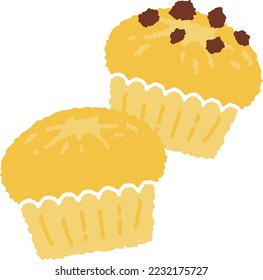 Illustration eines Muffins. 
Vektorset.