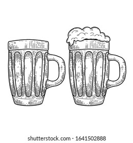 Illustration of mug of beer isolated on white background. Design element for logo, label, emblem, sign. Vector illustration