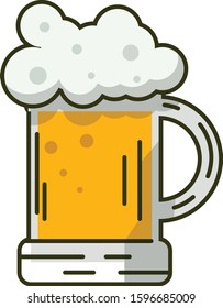 Illustration of mug of beer, with white background vector