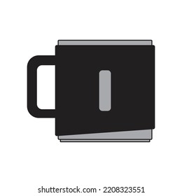 illustration of mug with black colour