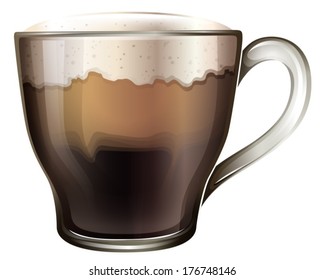 Illustration of a mug of coffee on a white background