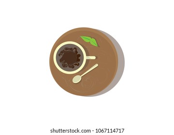 illustration of mug with coffee or tea.