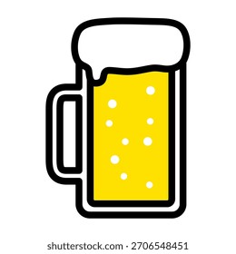 Ilustración de una taza de cerveza de barril