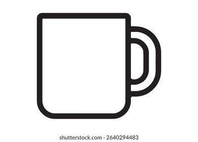 Illustration of a mug with a handle on a white background