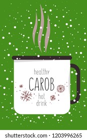 Illustration of the mug with hot carob drink