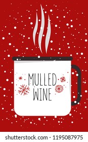 Illustration of the mug with mulled wine