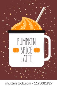 Illustration Of The Mug With Pumpkin Spice Latte