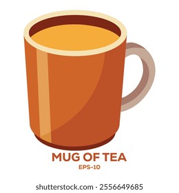 Illustration of Mug of tea Isolated on white