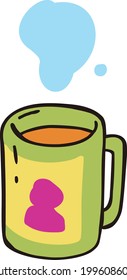 Ilustración de una taza con una bebida caliente