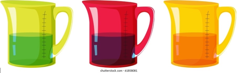 illustration of mugs on a white background