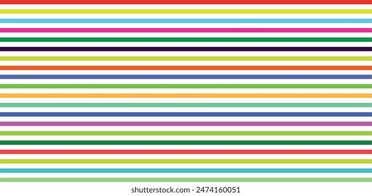 Ilustración de líneas Horizontales multicolores sobre fondo blanco.