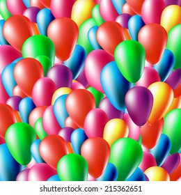 Illustration of multicolored balloons background. Vector.