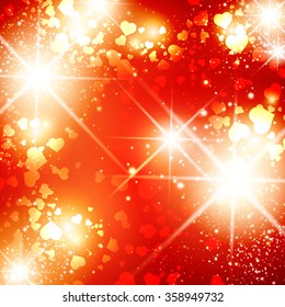 Illustration of Multicolored Heart St.Valentine Day Bright Disco Background